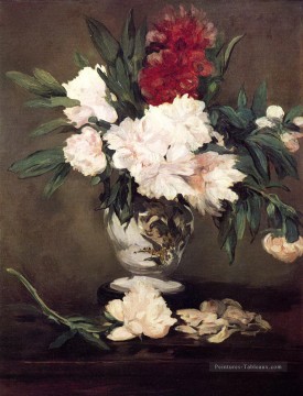 Édouard Manet œuvres - Vase de pivoines sur un petit piédestal Édouard Manet